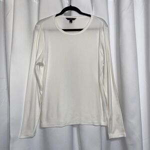 Banana Republic Womens Pullover Sweater Ivory Size XL Cotton Blend Long Sleeve